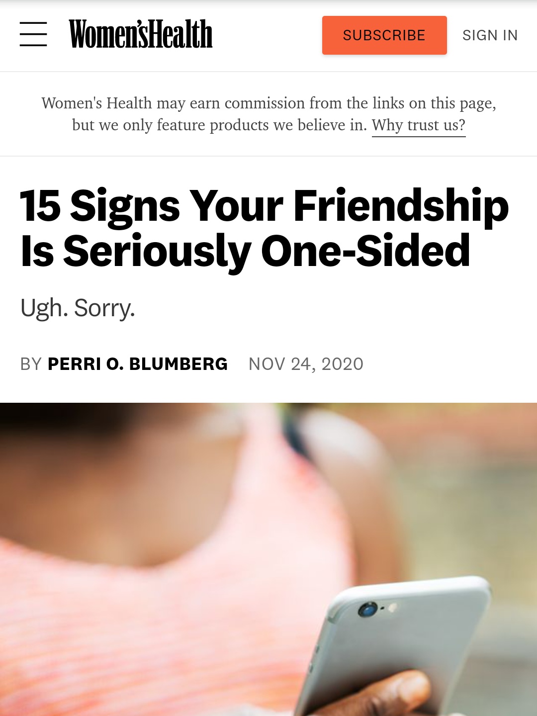 15 Signs Your Friendship Is Seriously One-Sided Darcie Brown, LMFT on Women's Health Magazine